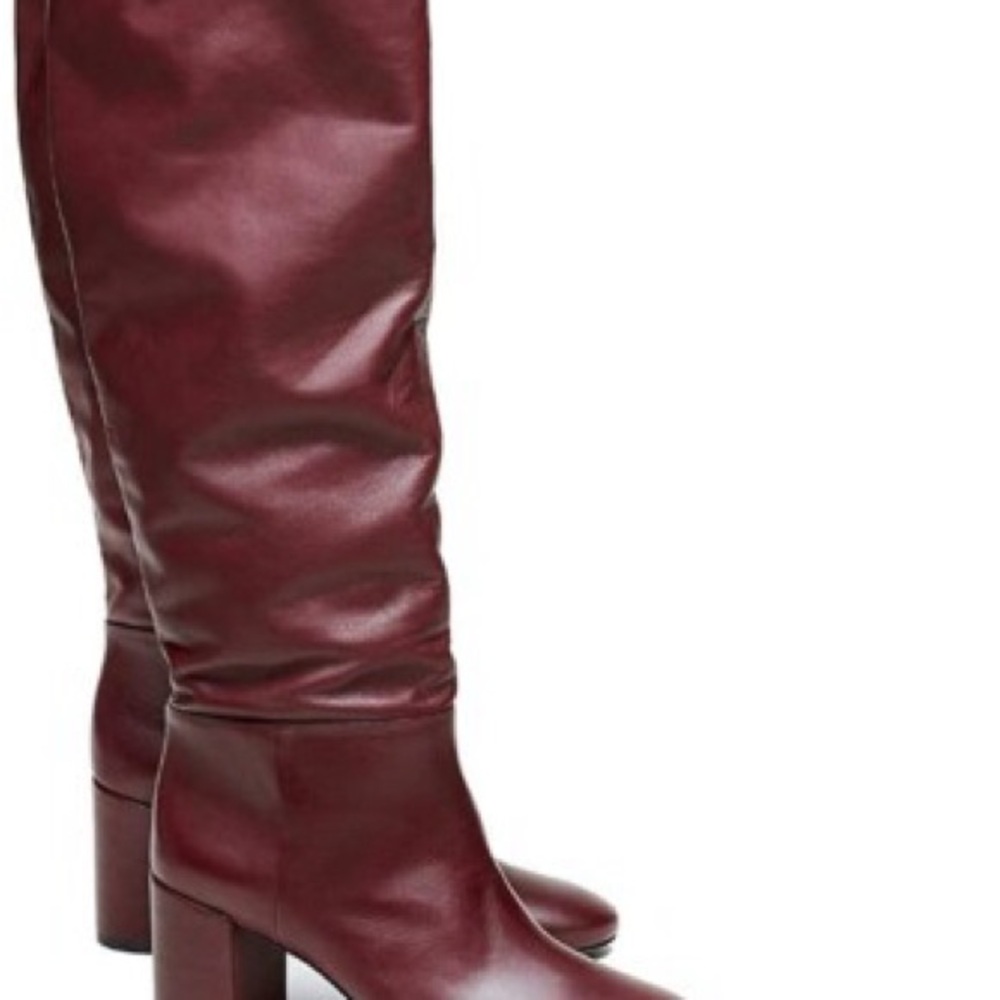 Tory Burch Red Over the Knee Boots with Block Heel